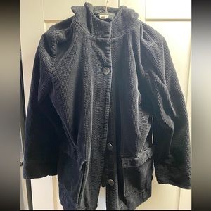 J. Jill hooded black corduroy jacket. Large